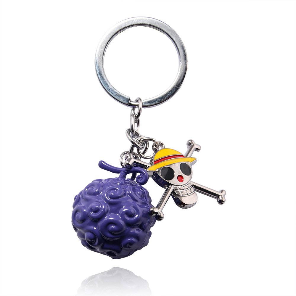 Anime Monkey D Luffy Keychain Anime Accessories Factory Direct Selling Metal Key Car Chains Keyring