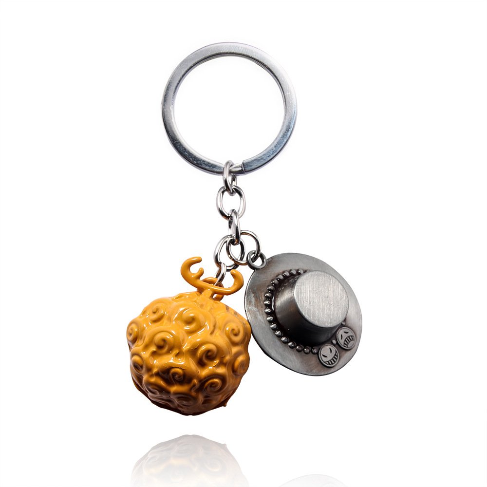 Anime Monkey D Luffy Keychain Anime Accessories Factory Direct Selling Metal Key Car Chains Keyring