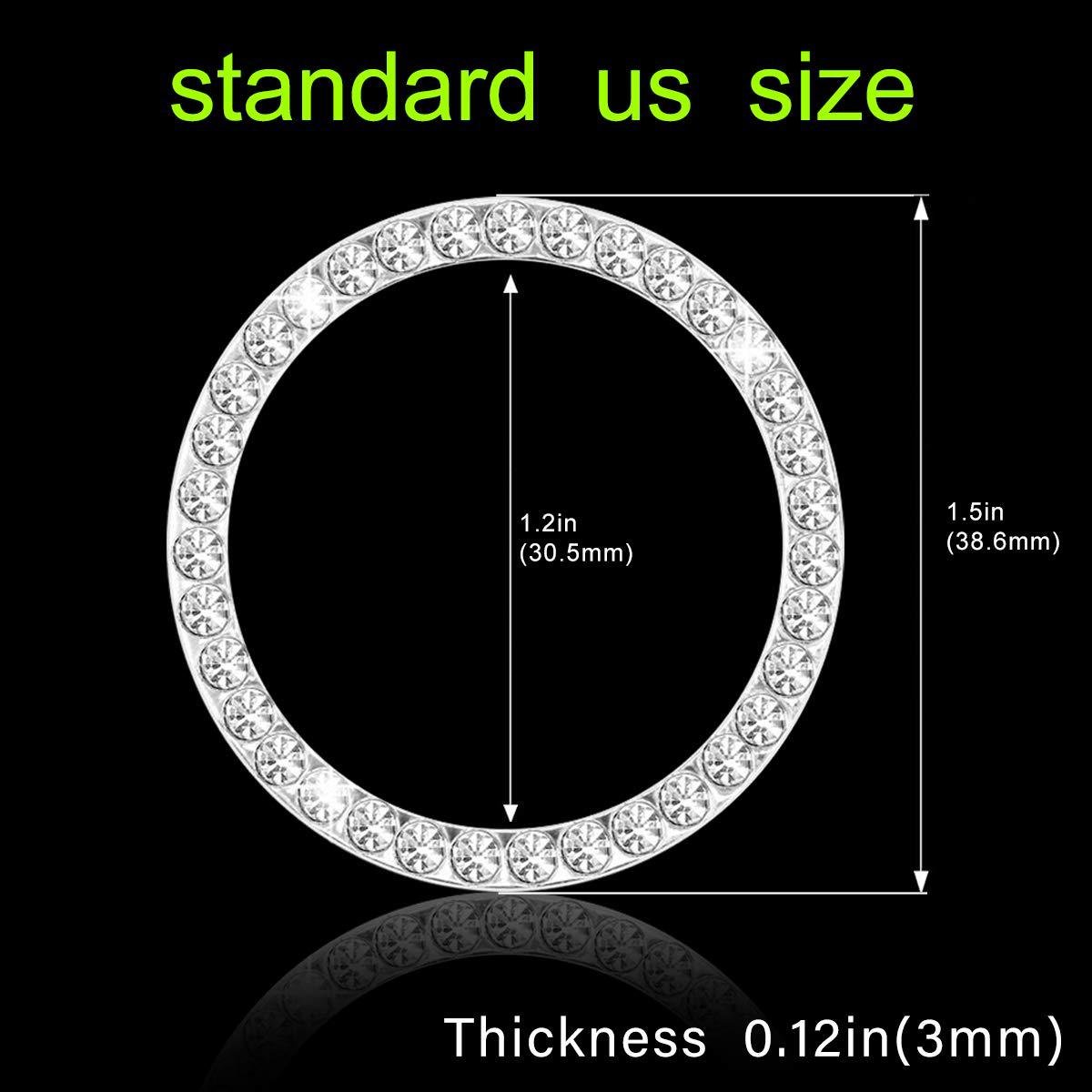 Car One-key Start Button Decoration Ring with Diamond Rhinestone Circle Start Stop Switch Ring Car Interior Accessories