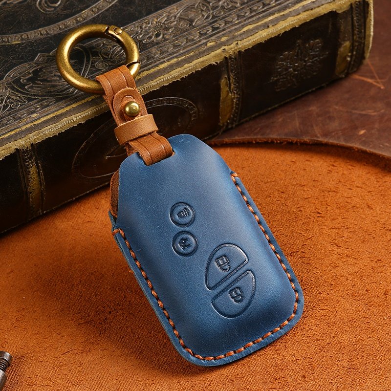 Genuine Leather Car Key Case Cover for Lexus ES RS NX GX Smart 3/4 Buttons Accessories Car Key Cover with Key Ring