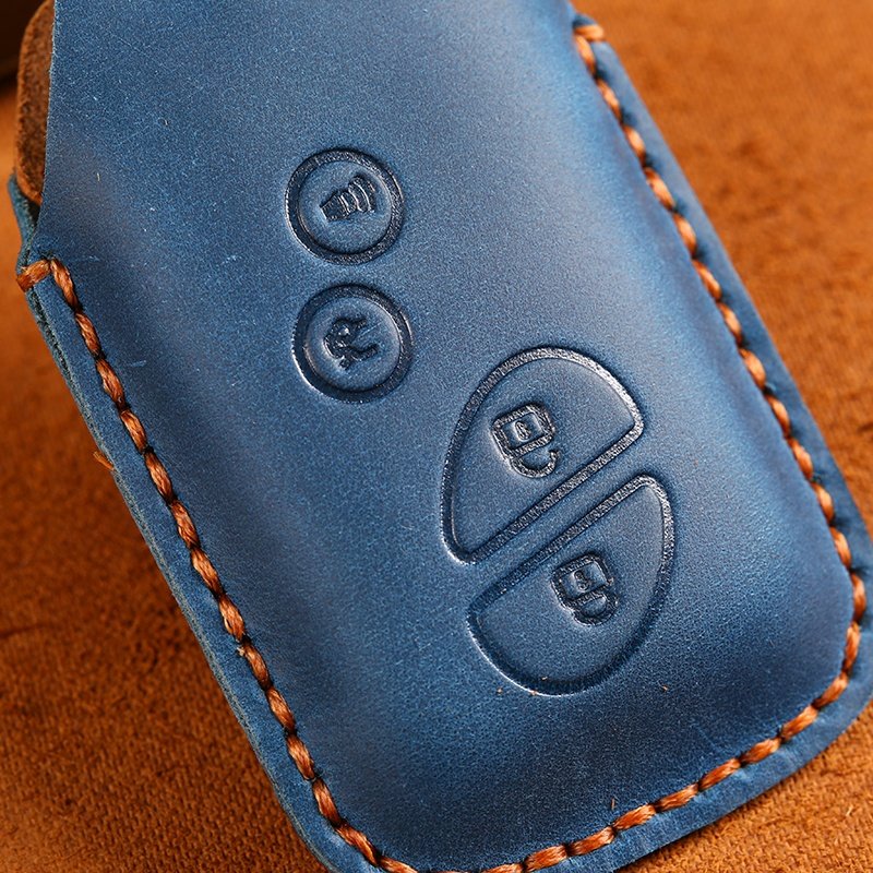 Genuine Leather Car Key Case Cover for Lexus ES RS NX GX Smart 3/4 Buttons Accessories Car Key Cover with Key Ring