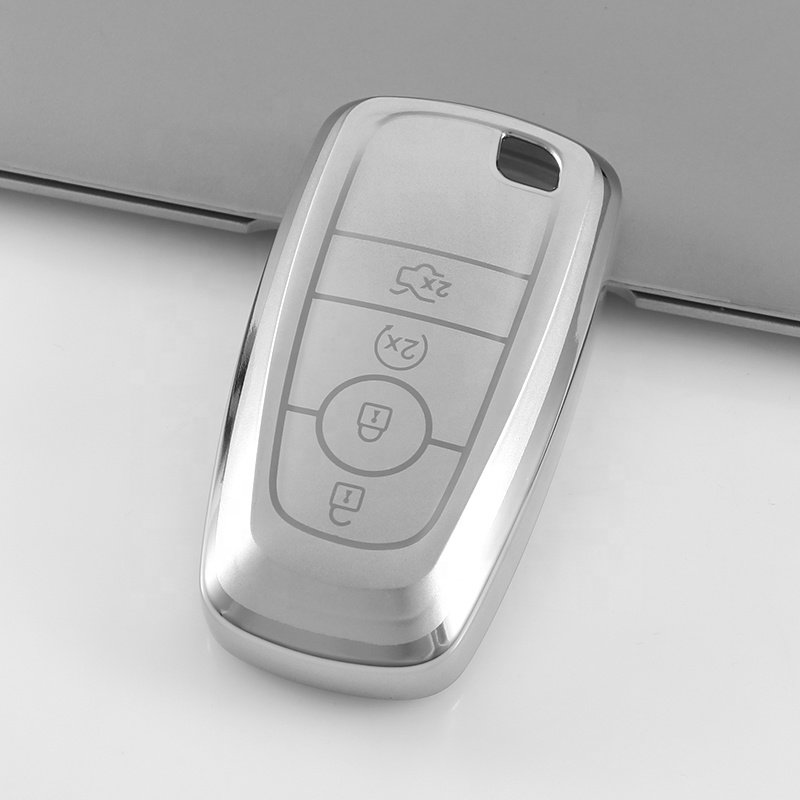 Hot sale soft TPU Silver edge car key case cover for BMW VW Benz Audi Toyota Honda 2024 new car key case