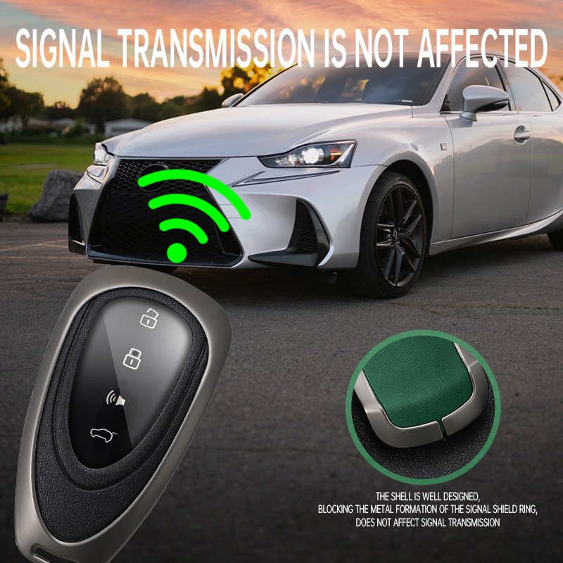 Hard Metal Car Key Accessories Zinc Alloy+3D Leather Car Key Cover Case Keyless Key Fob Protector Fit for WEY