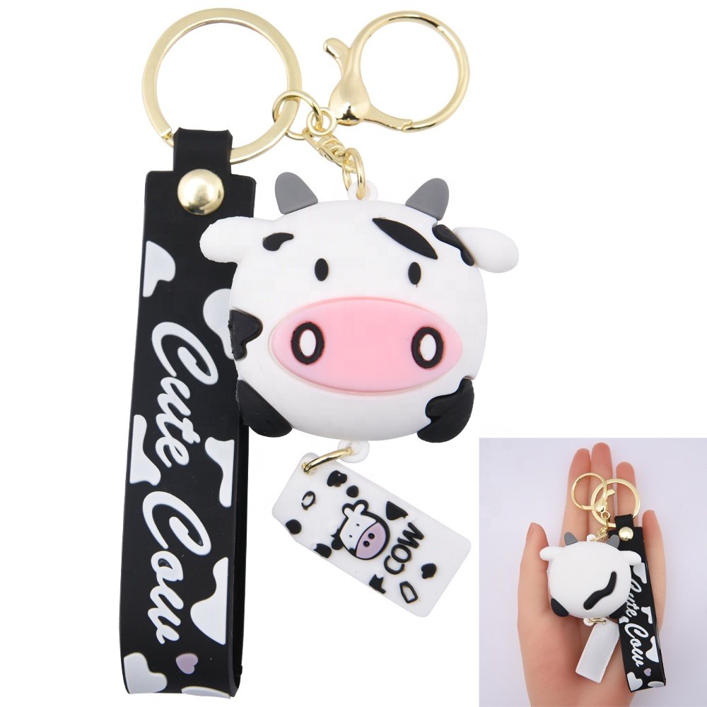 Wholesale cute keychain custom logo 3d soft pvc brand name silicone keyring key chain rubber kawaii keychains