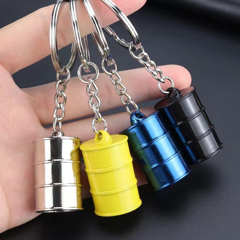 hot sale custom logo bucket car keychain accessories simple ring pendant advertising small gift