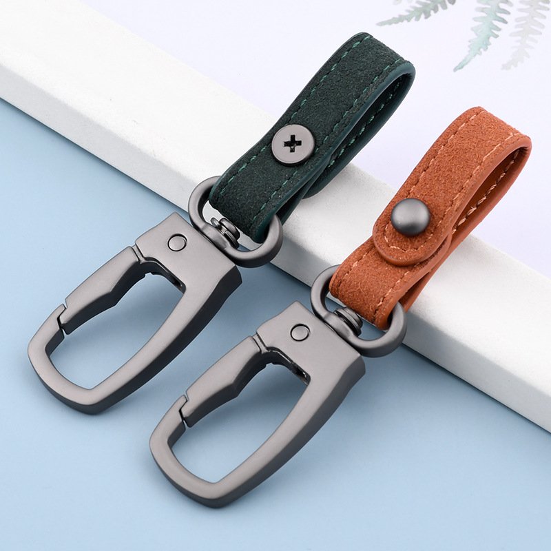 New product wholesale metal car keychain accessories custom logo leather keychain