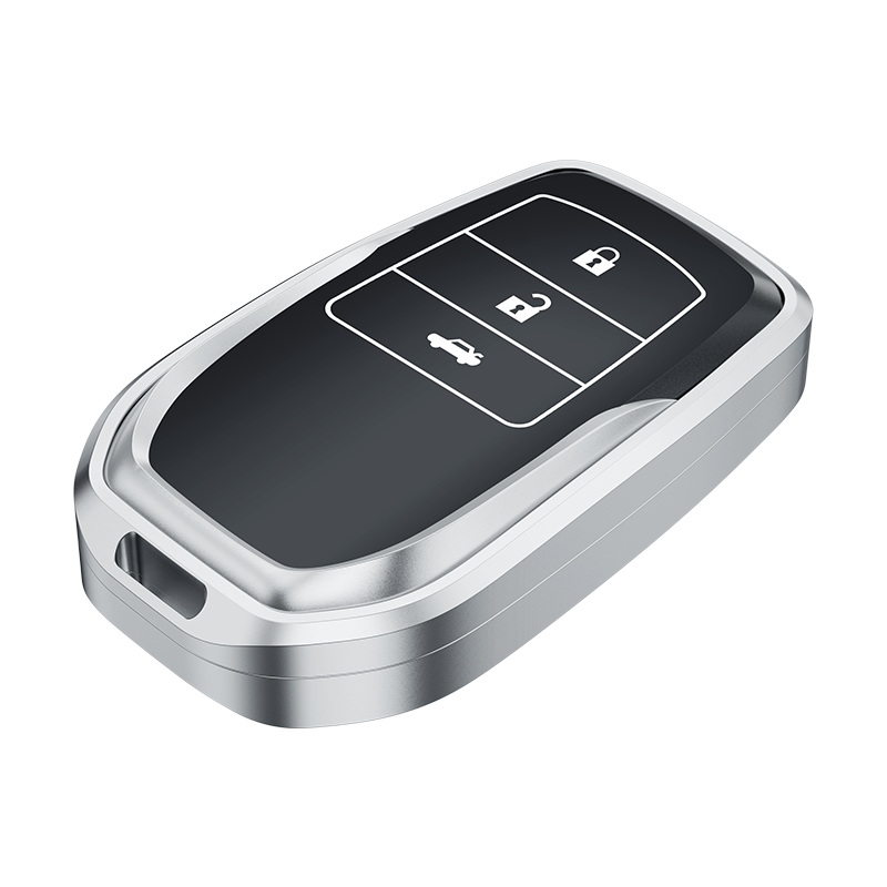 Customized Logo Smart Key Case Cover Shell with Keychain for Toyota Rav4 Car Accessories Metal Key Cover