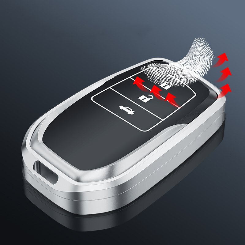 Customized Logo Smart Key Case Cover Shell with Keychain for Toyota Rav4 Car Accessories Metal Key Cover