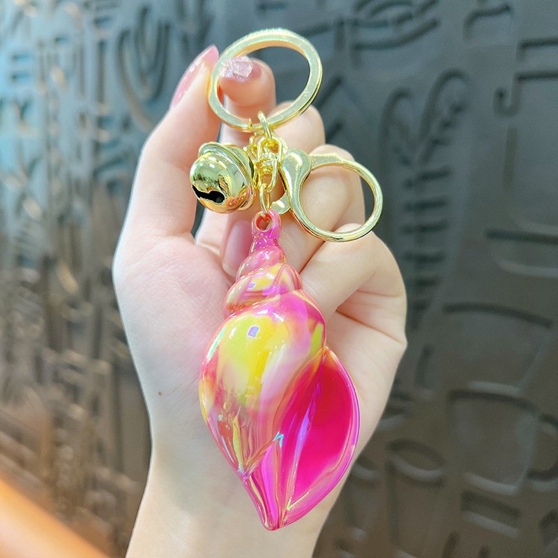 Personalized Car Key Accessories Acrylic Shell Conch Keyring for School Bag Backpack Pendants