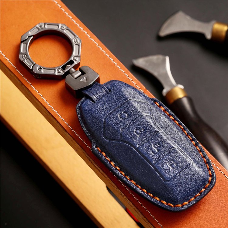 Handmade Genuine Leather Car Key Case Cover for BYD Dolphin Han Tang Song Yuan Seal Qin Smart Remote Key Protector
