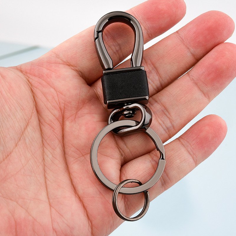 Custom Metal Carabiner Key chain Coloured leather Key Rings Car KeyChain Clips Ring for bag Car Key Accessories