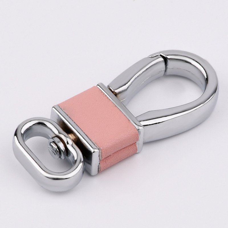 Custom Metal Carabiner Key chain Coloured leather Key Rings Car KeyChain Clips Ring for bag Car Key Accessories