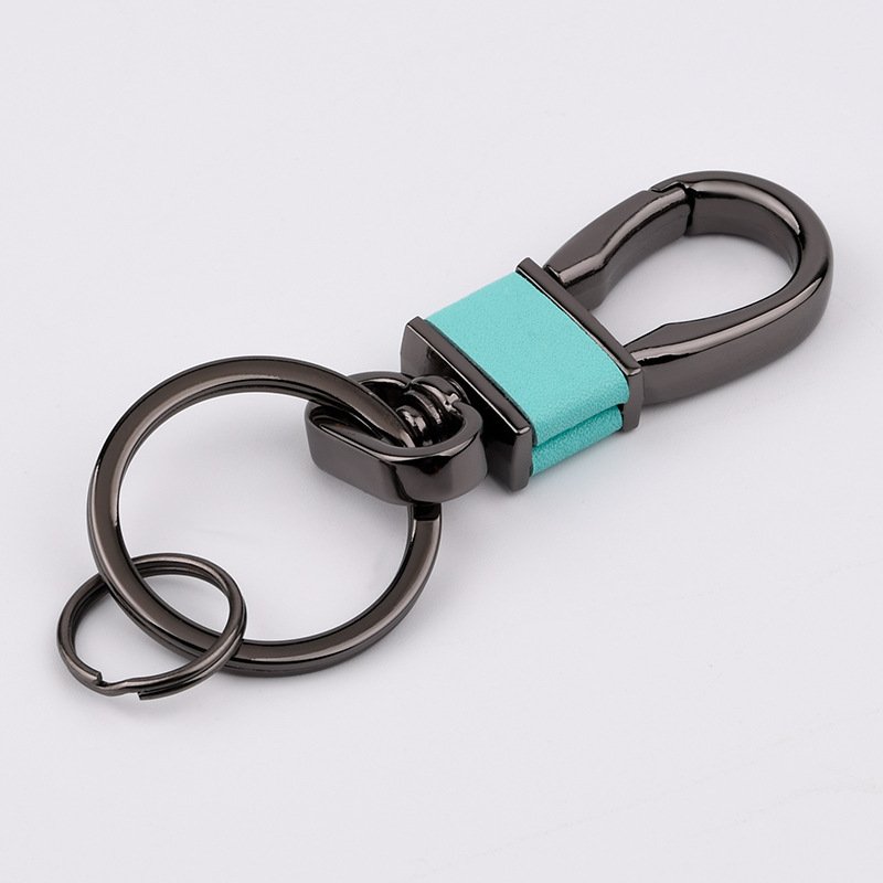 Custom Metal Carabiner Key chain Coloured leather Key Rings Car KeyChain Clips Ring for bag Car Key Accessories