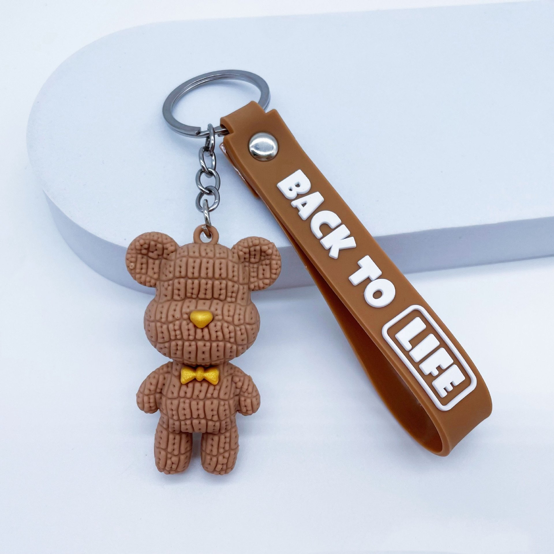 Explosive Cartoon Violence Bear Keychain Pendant Car Keychain Bear Promotion Key Rings Couple Accessories