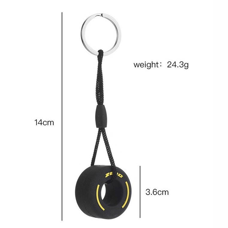Promotional Gift Key Bag Charms Simulation Small Mini 3D Silicone PVC Wheel Tire Car Tyre Keychain Accessory