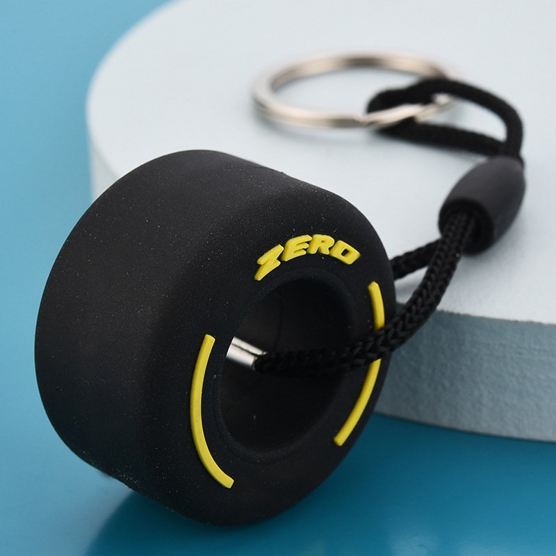 Promotional Gift Key Bag Charms Simulation Small Mini 3D Silicone PVC Wheel Tire Car Tyre Keychain Accessory