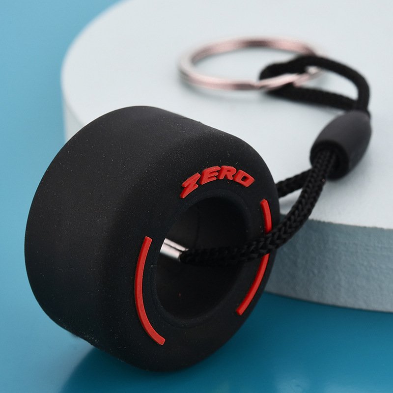 Promotional Gift Key Bag Charms Simulation Small Mini 3D Silicone PVC Wheel Tire Car Tyre Keychain Accessory