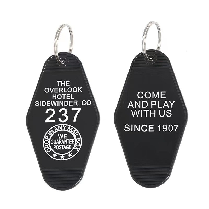 Custom Plastic Acrylic Hotel Keychain Logo with Key Ring Blank ABS Motel Keychains Key Tags Your Design Motel Keychain