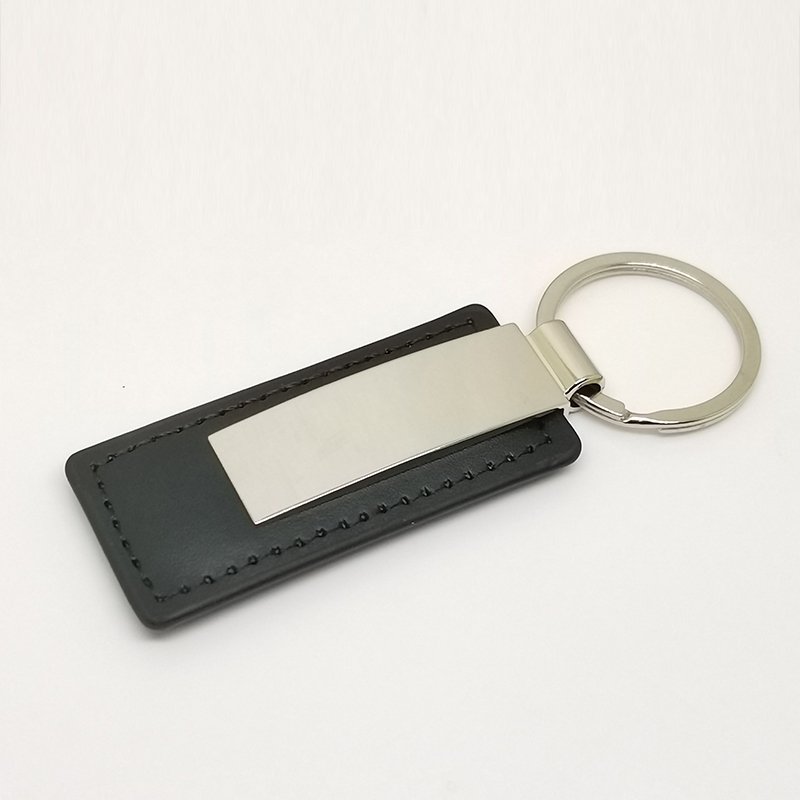 Keychain Accessories Pu Custom Car Logo Metal Alloy Genuine Sublimation Premium Leather Blank Leather Key Ring Keychain