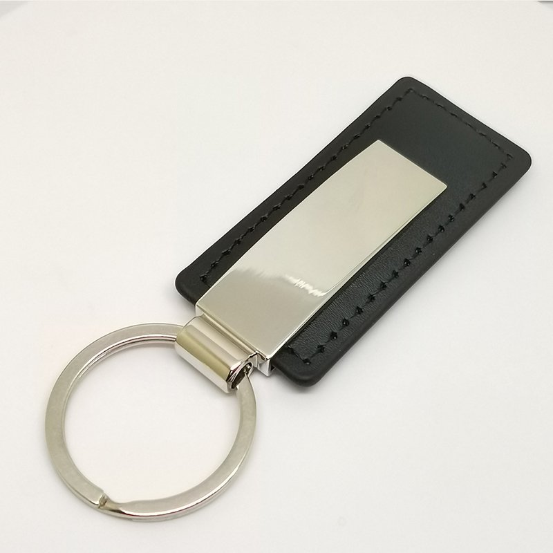 Keychain Accessories Pu Custom Car Logo Metal Alloy Genuine Sublimation Premium Leather Blank Leather Key Ring Keychain