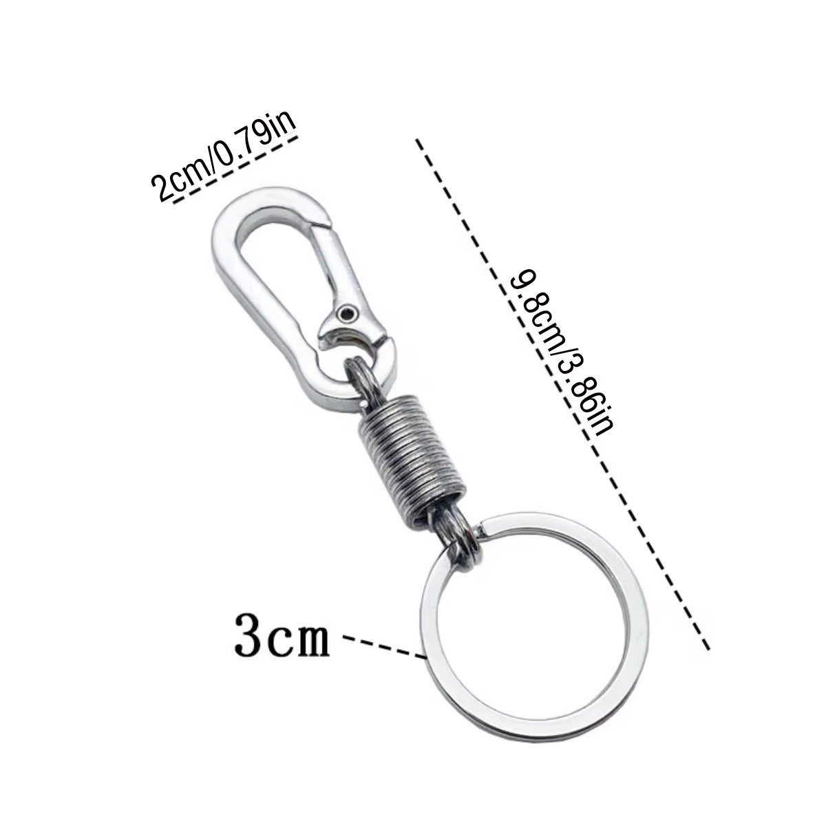Spring Keychain Climbing Hook Black Clasp Car Keychain Simple Strong Carabiner Shape Keychain Accessories Metal Vintage Key Chai