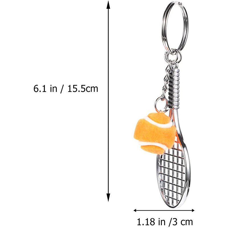 2408 kangxin metal tennis racket key chain pendant simulation mini wholesale sporting goods gifts