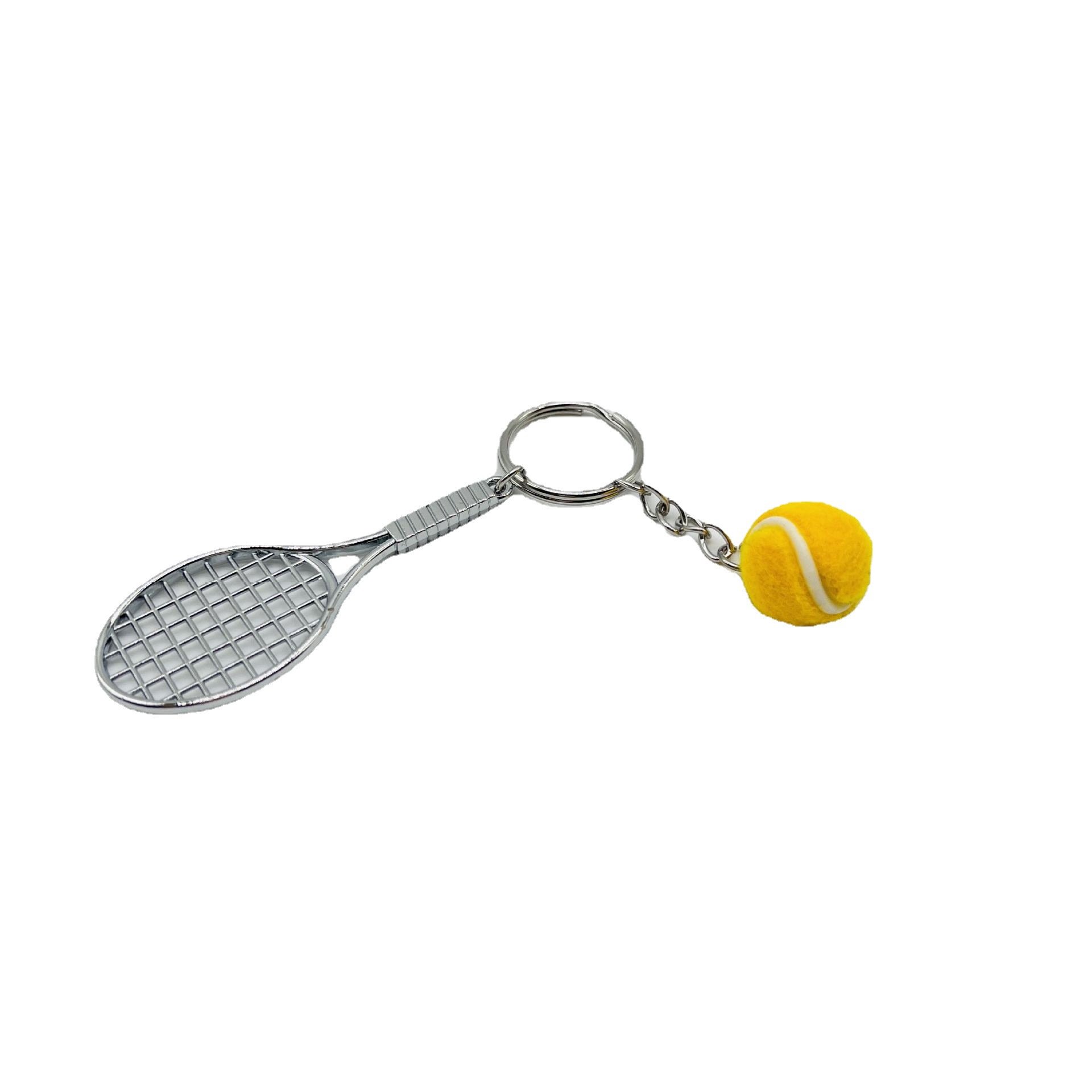 2408 kangxin metal tennis racket key chain pendant simulation mini wholesale sporting goods gifts