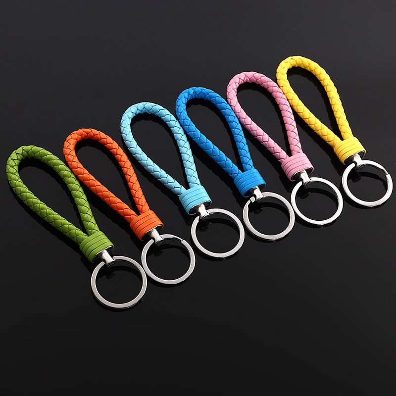 Fashion Key Holder Accessories New Creative PU Leather Braided Rope Keychain Car Key Ring For Women Men