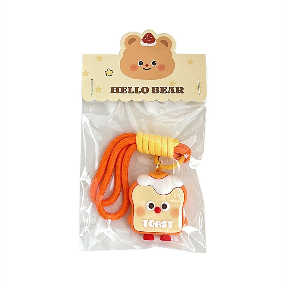 Lilangda Cartoon Creative Toast Keychain Realistic 3D Anti-loss Backpack Charm Keychain Cute Toy Bread Pendant for Kids