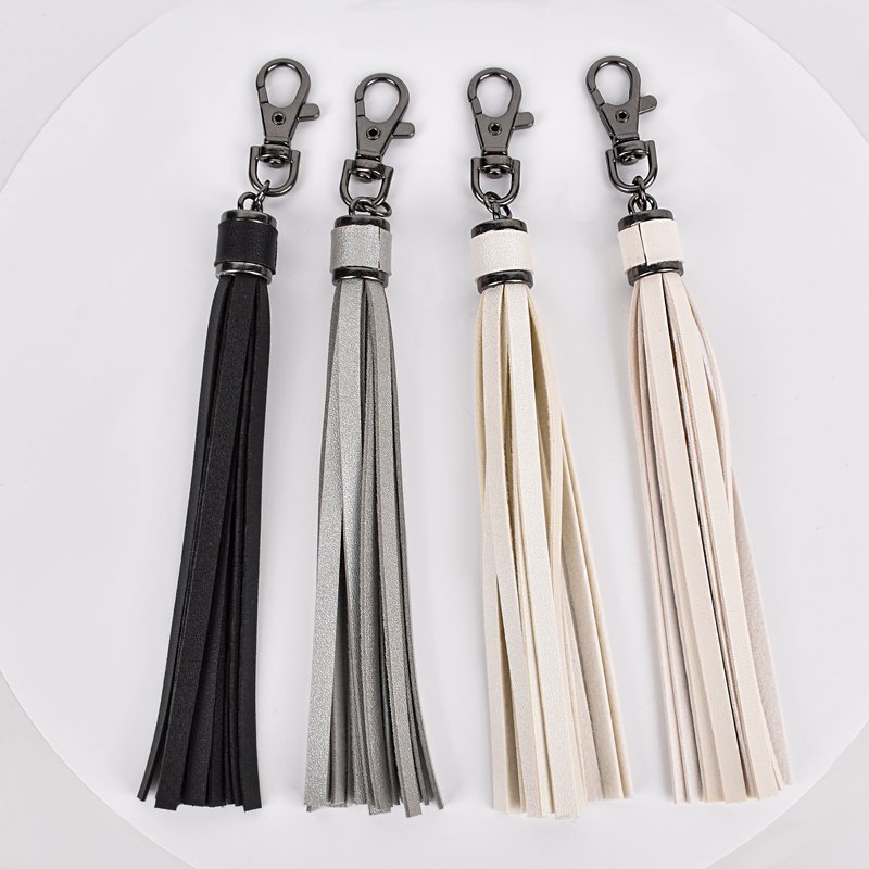 Wholesale Women Pu Leather Tassel With Lobster Swivel Keychain For Handbag Phone Car Key Jewelry Diy Keychains