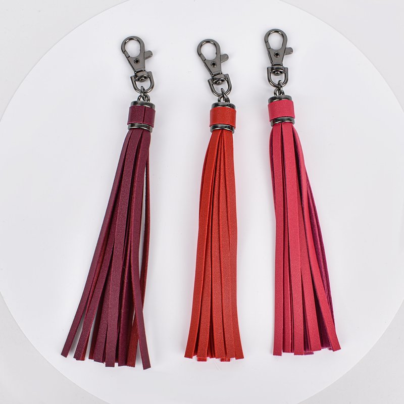 Wholesale Women Pu Leather Tassel With Lobster Swivel Keychain For Handbag Phone Car Key Jewelry Diy Keychains