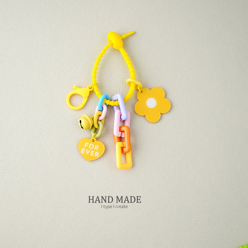 Resin Sunflower Tulip Flower Keychains Beautiful Flower Keychain for girl Bag mobile phone case charms chain Pendant Accessories