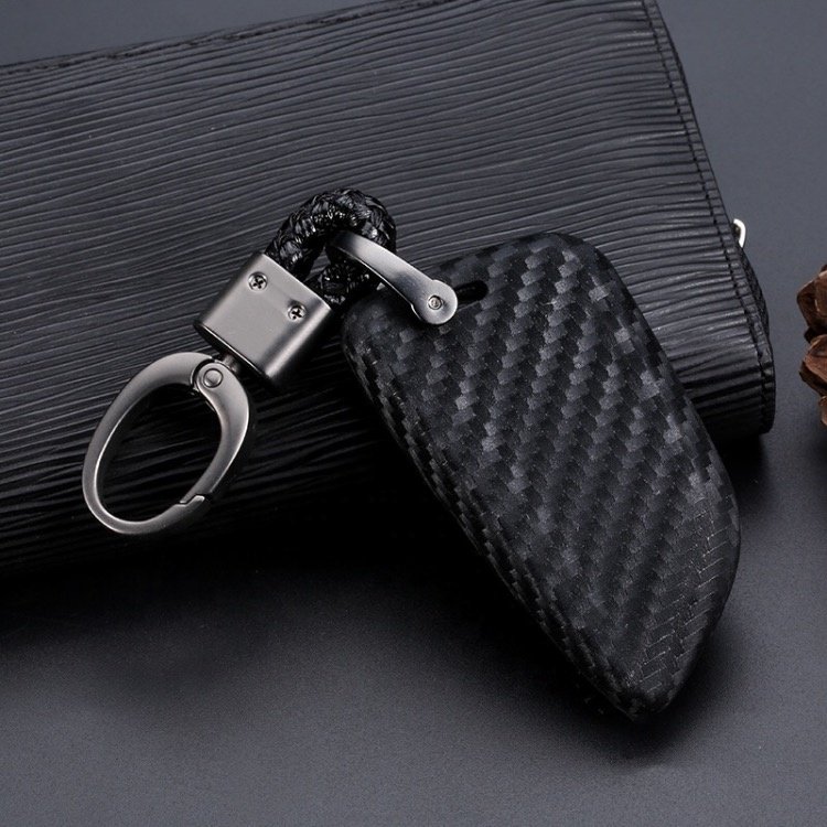 Silicone Carbon Fiber Pattern Car Key Case Cover Key Fob for Smart BMW X1 X5 X6 2018 525i M760Li 740li 730 Sieries Accessories