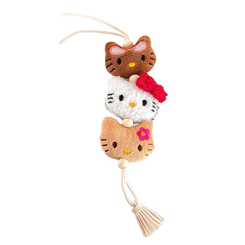 Lilangda Cartoon Cute Cat Pendant Plush Cat Bow Tie Sunglasses Cat Hanging Charms Backpack Car Decor Bag Accessories Key Lanyard