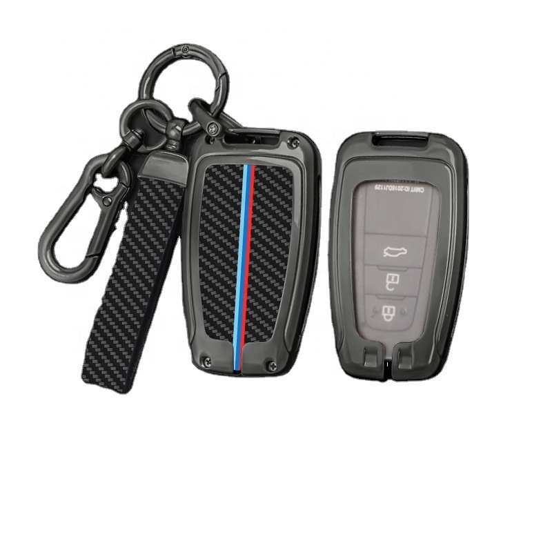 For Toyota Prius Camry Corolla C-HR CHR RAV4 Prado Carbon Fiber Car Key Case Metal Zinc Alloy Car Remote Key Fob Cover