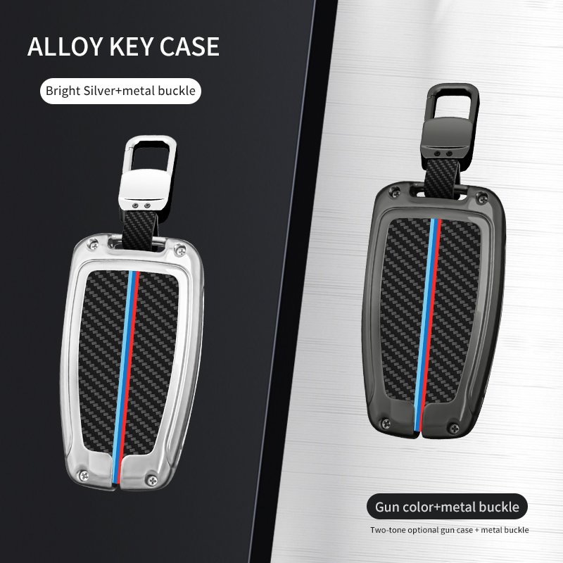 For Toyota Prius Camry Corolla C-HR CHR RAV4 Prado Carbon Fiber Car Key Case Metal Zinc Alloy Car Remote Key Fob Cover