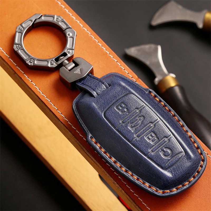 Genuine Leather Car Key Case Cover for Haval Jolion Jollein F7 H6 Jolyon F7H Dargo accessories Keys Handmade Car key Shell