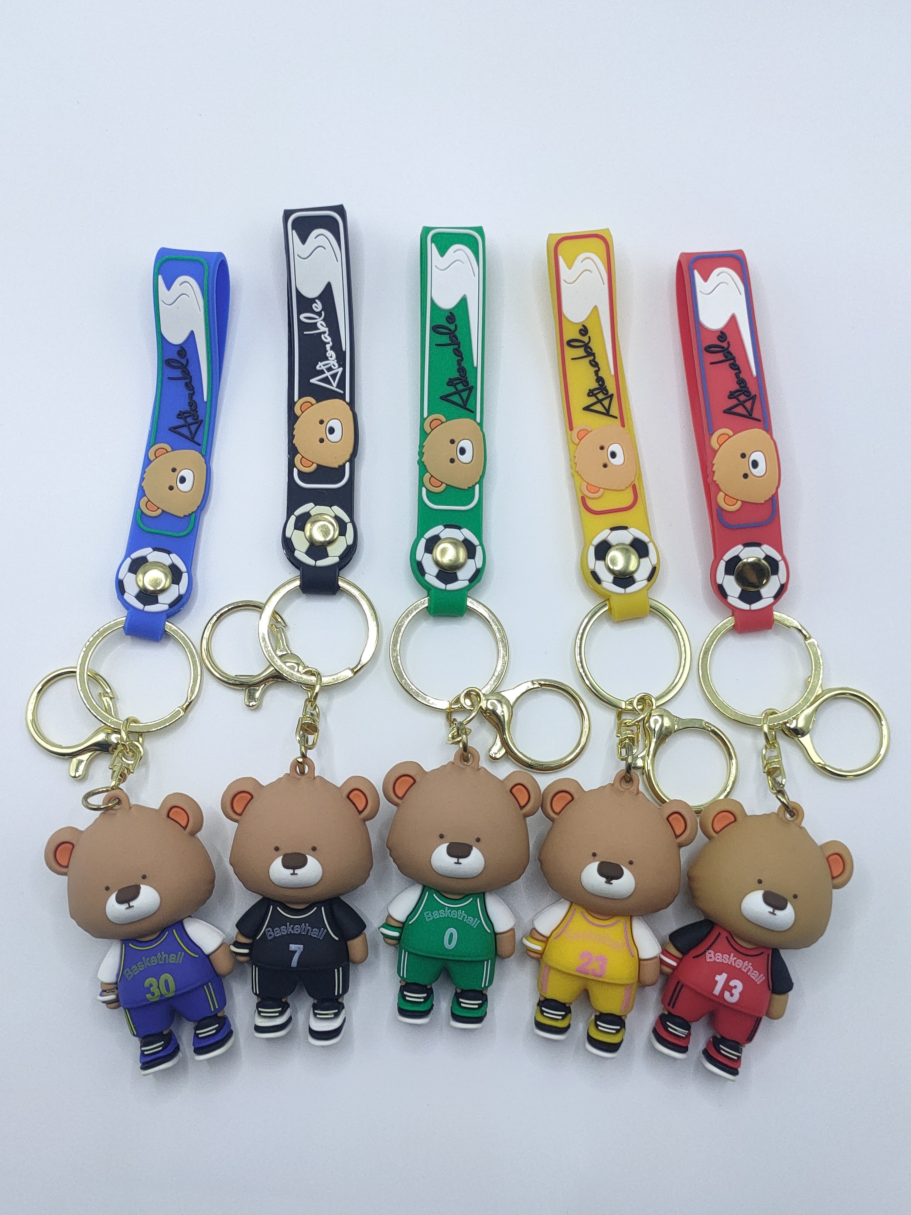2024 Wholesale Creative Cartoon Cute Bear Couple Keychain Fashion Schoolbag Pendant Girl Small Gift Bike Key Chains