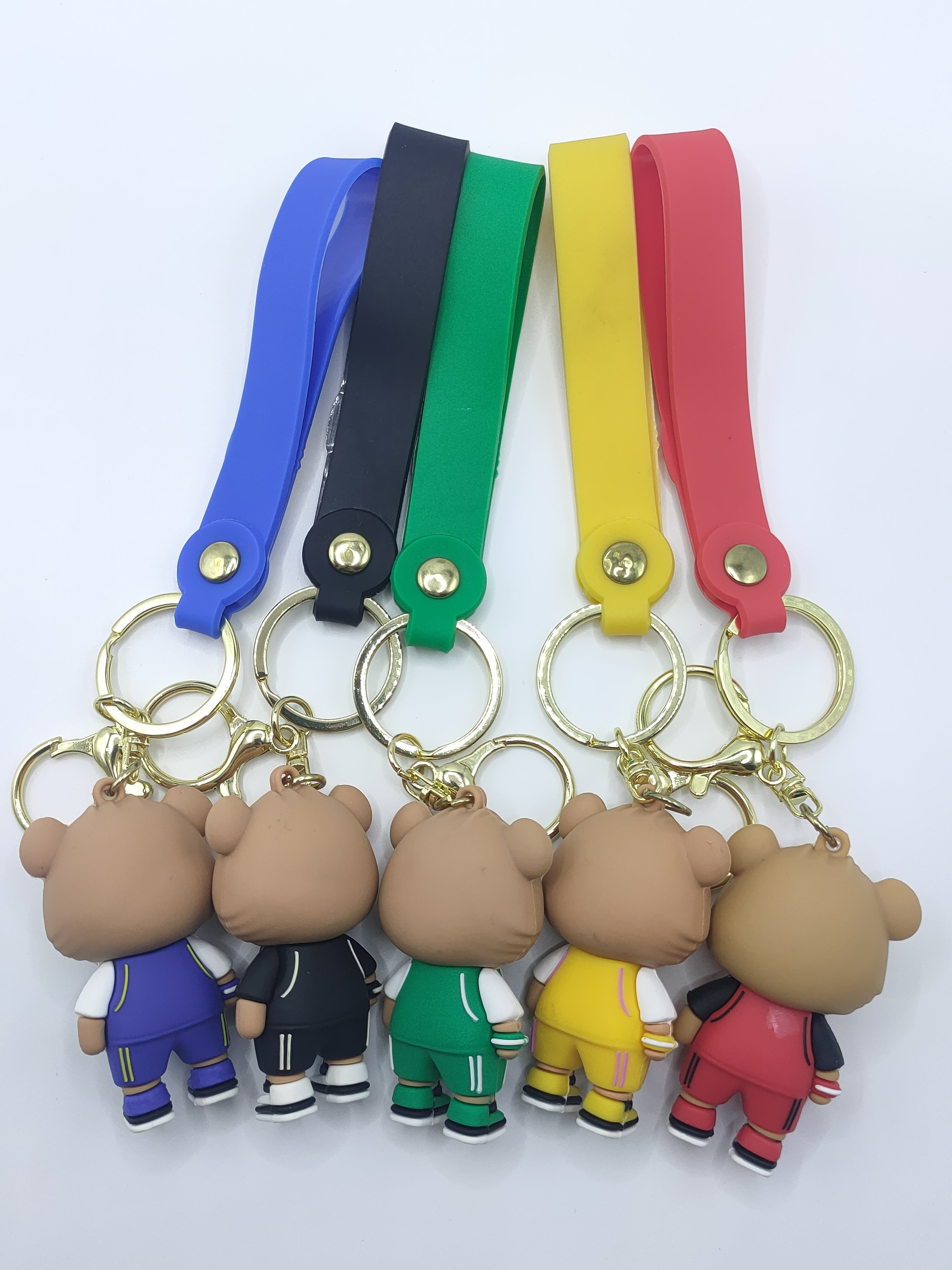 2024 Wholesale Creative Cartoon Cute Bear Couple Keychain Fashion Schoolbag Pendant Girl Small Gift Bike Key Chains