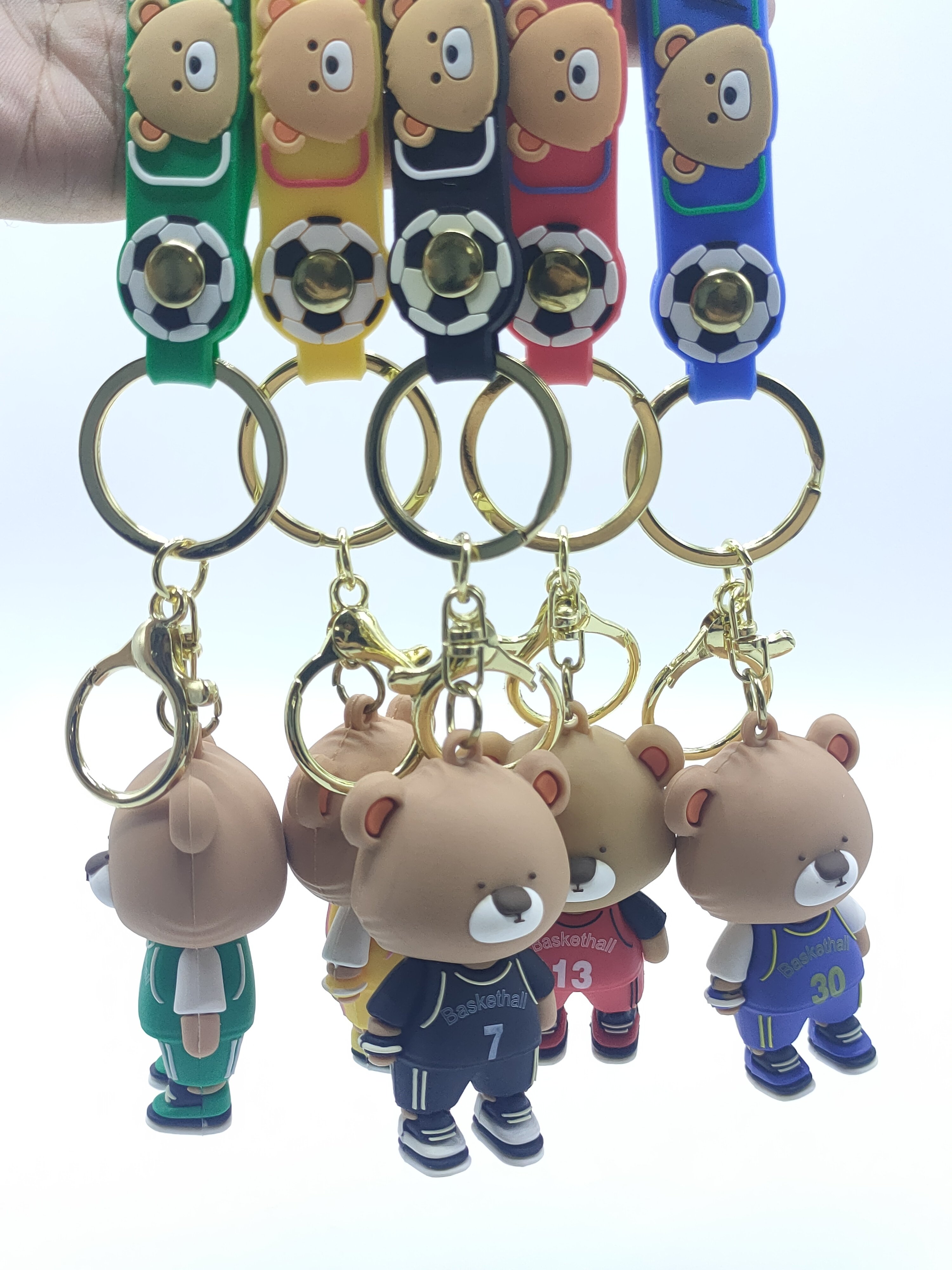 2024 Wholesale Creative Cartoon Cute Bear Couple Keychain Fashion Schoolbag Pendant Girl Small Gift Bike Key Chains