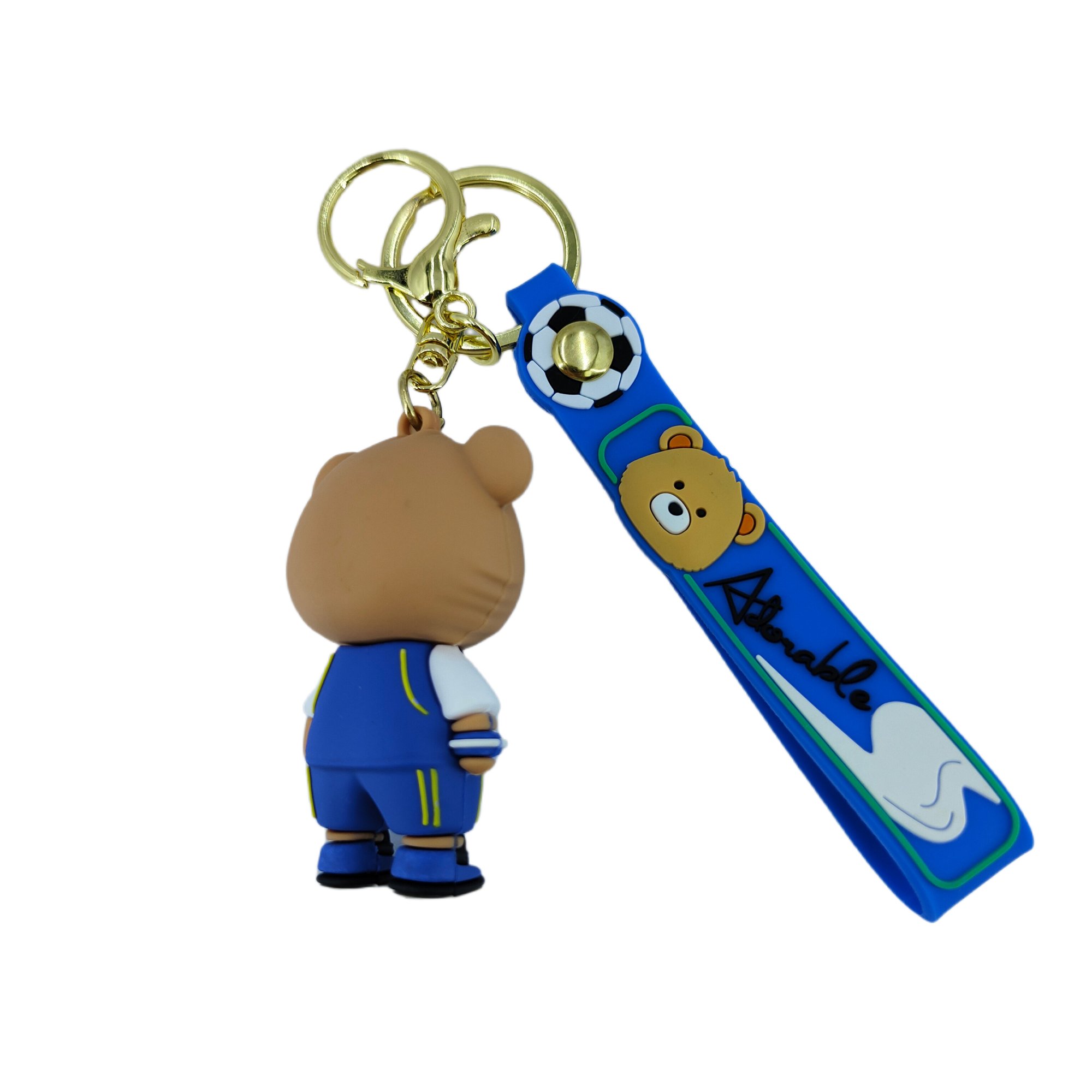 2024 Wholesale Creative Cartoon Cute Bear Couple Keychain Fashion Schoolbag Pendant Girl Small Gift Bike Key Chains