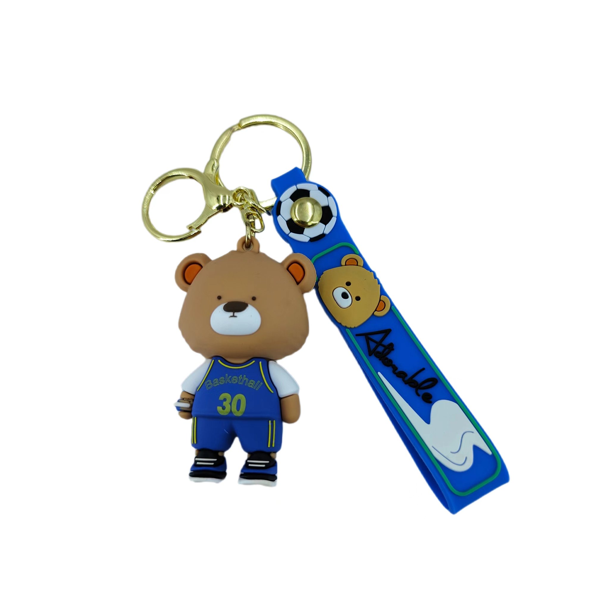 2024 Wholesale Creative Cartoon Cute Bear Couple Keychain Fashion Schoolbag Pendant Girl Small Gift Bike Key Chains