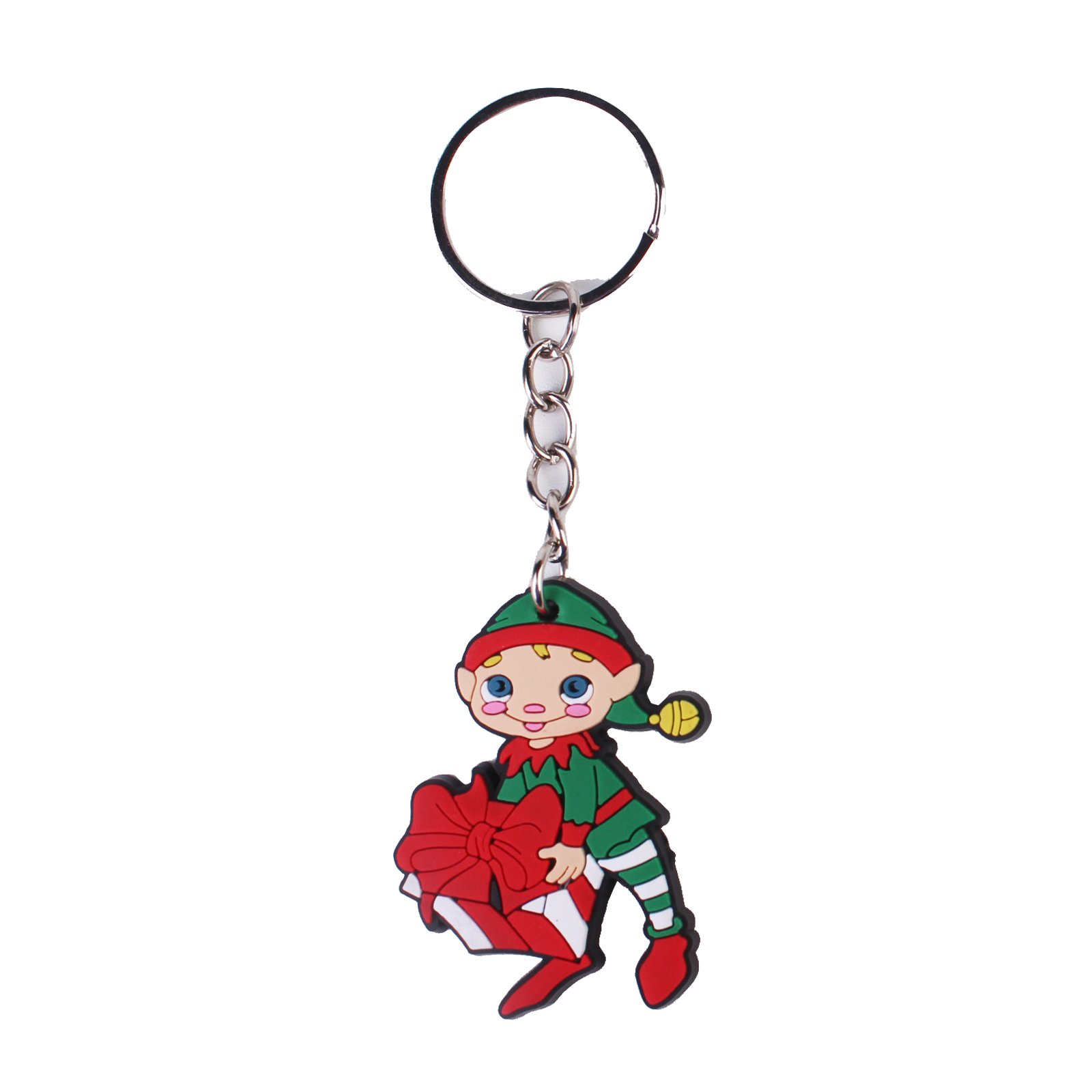 2024 Wholesale 2D PVC Creative New Arrival Cozy Joyful Key Chains Delicate Christmas Festival Custom Key Chains Rings Party Gift