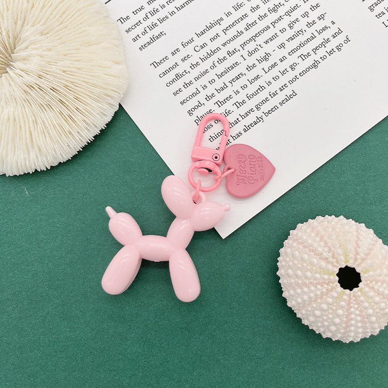 HOT Bag Accessories Women Cute Cartoon Mini PVC Balloon Dog Keychain For Gift Balloon Dog Key Chains Purse Bag Charm Pendant