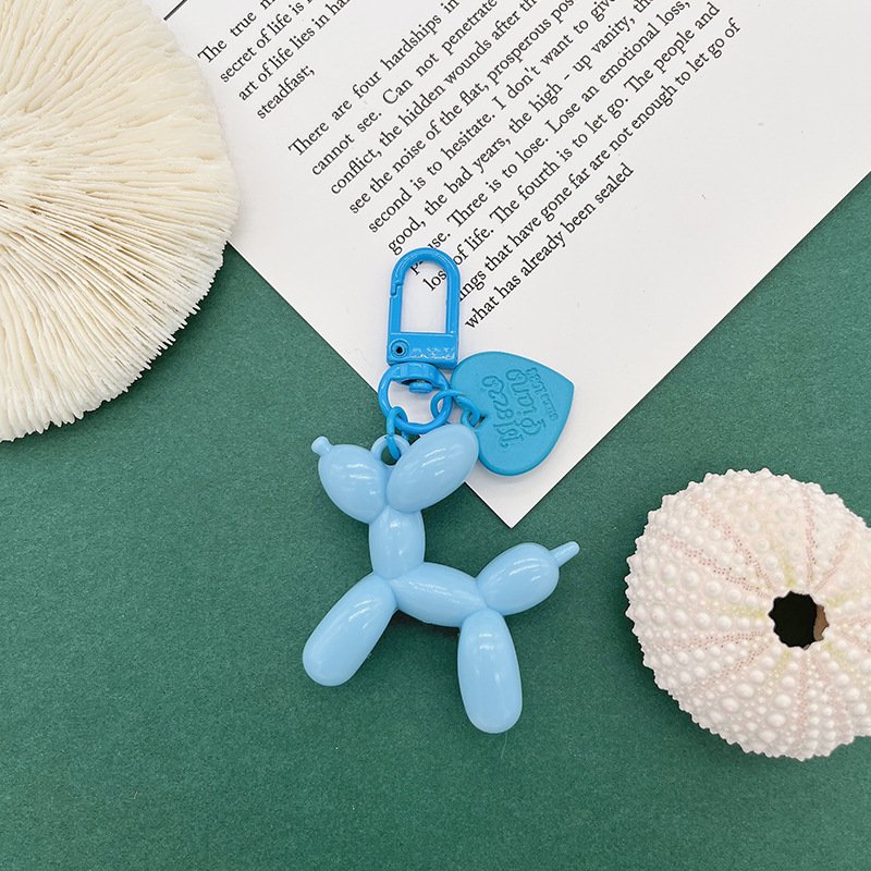HOT Bag Accessories Women Cute Cartoon Mini PVC Balloon Dog Keychain For Gift Balloon Dog Key Chains Purse Bag Charm Pendant