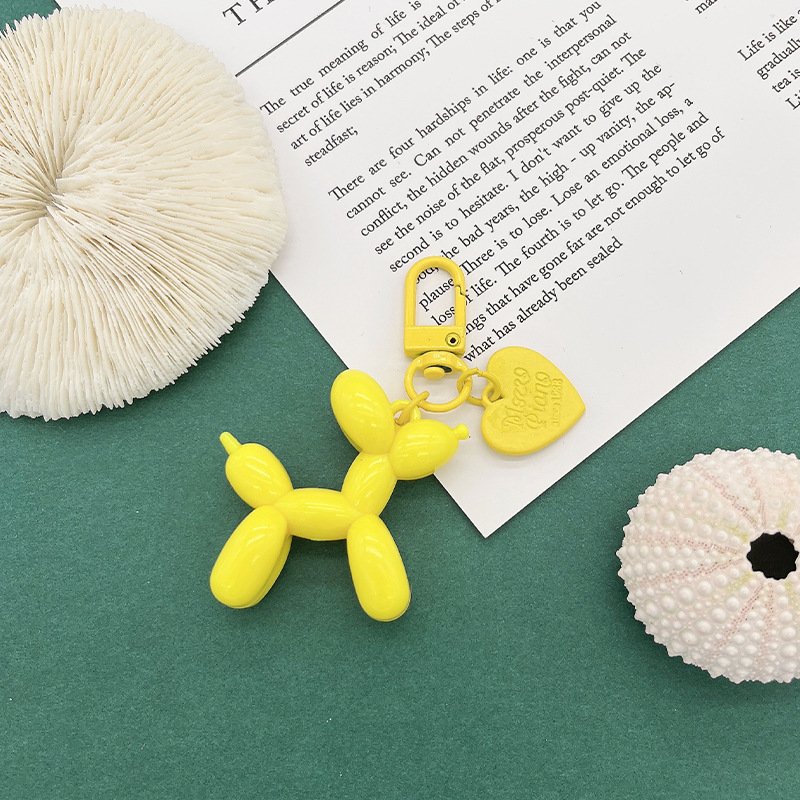 HOT Bag Accessories Women Cute Cartoon Mini PVC Balloon Dog Keychain For Gift Balloon Dog Key Chains Purse Bag Charm Pendant
