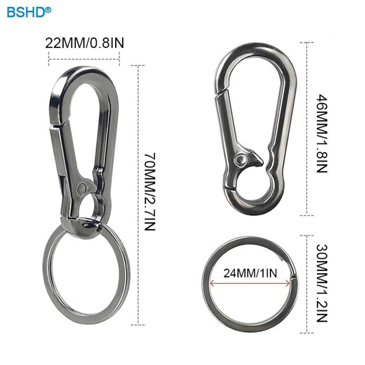 Ship Immediately Outdoor 70mm Metal Carabiner Keychain Safety Snap Hook 24mm Key Ring Accessories Buckle Clip Keychains