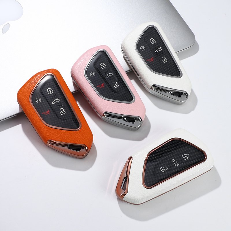 For Volkswagen leather Key Fob Cover 3 button key shell fit for ID.3/ID.4X/ID.6X/ID.4/CROZZ/talagon/Golf 8/Teramont key cover