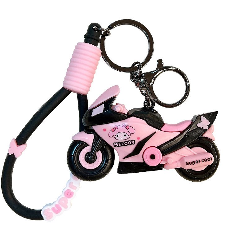 Sanli Motorcycle Keychain Cartoon Doll School Bag Pendant Couple Car Keychain Accessories Small Gift Wholesale