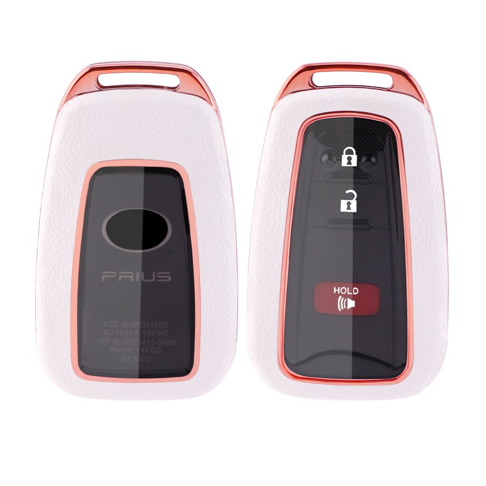 For Toyota leather Key Fob Cover 3/4 button key shell fit for Toyota RAV4/Camry/C-HR/Prius/Avalon key cover car case